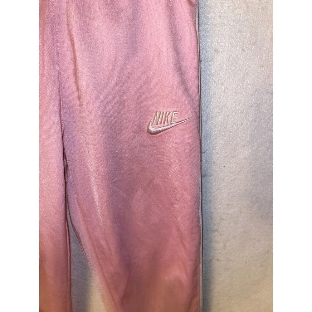 Nike Girls Pink Jogger Pants Size 6 Kids L Black stripe Swoosh